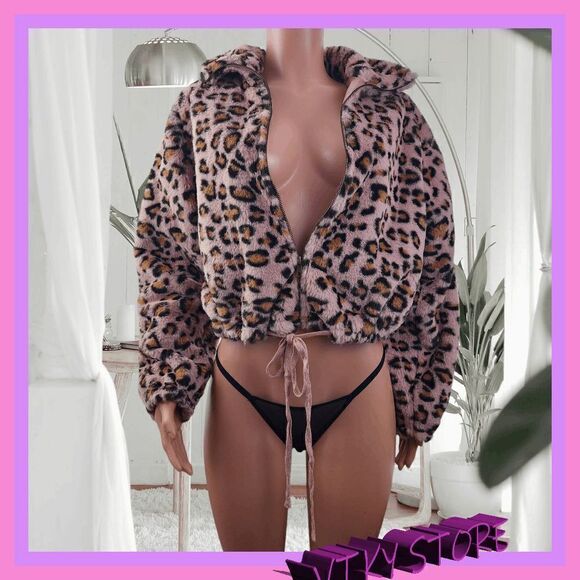 NWT {Victoria's Secret} Cozy Elegance:  Faux Fur Bomber, Size Small NWT - Picture 1 of 7